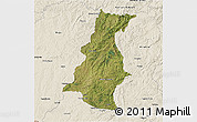Satellite 3D Map of Pinheiro Machado, shaded relief outside