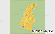 Savanna Style 3D Map of Pinheiro Machado, single color outside