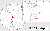Blank Location Map of Pinheiro Machado, within the entire country