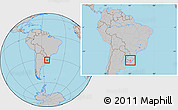 Gray Location Map of Pinheiro Machado, within the entire country