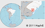 Gray Location Map of Pinheiro Machado, highlighted country
