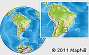 Physical Location Map of Pinheiro Machado, within the entire country
