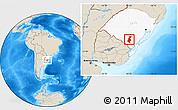 Shaded Relief Location Map of Pinheiro Machado, highlighted parent region