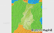 Physical Map of Pinheiro Machado, political outside