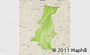 Physical Map of Pinheiro Machado, shaded relief outside