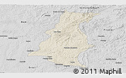 Shaded Relief Panoramic Map of Pinheiro Machado, desaturated