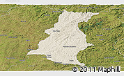 Shaded Relief Panoramic Map of Pinheiro Machado, satellite outside