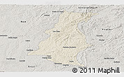 Shaded Relief Panoramic Map of Pinheiro Machado, semi-desaturated