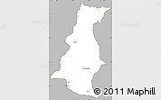 Gray Simple Map of Pinheiro Machado, cropped outside