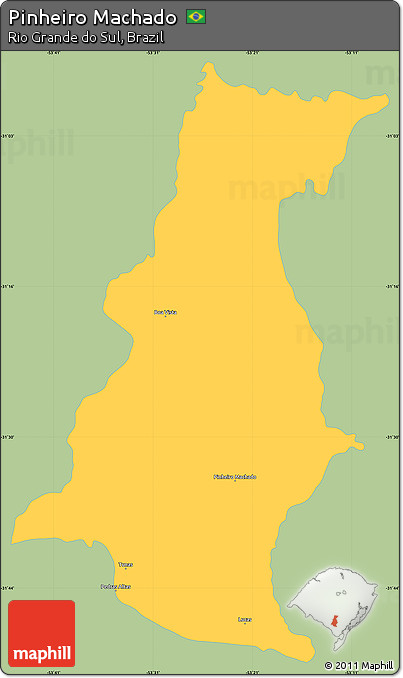 Savanna Style Simple Map of Pinheiro Machado, single color outside
