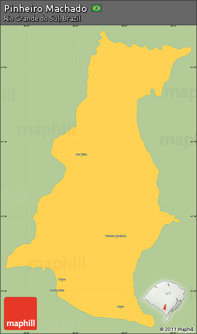 Savanna Style Simple Map of Pinheiro Machado, single color outside