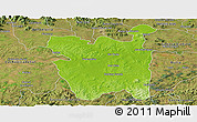 Physical Panoramic Map of Rio Pardo, satellite outside