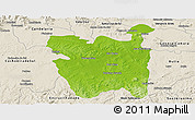 Physical Panoramic Map of Rio Pardo, shaded relief outside