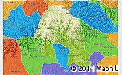 Physical 3D Map of Santa Cruz do Su, political outside