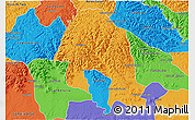 Political 3D Map of Santa Cruz do Su