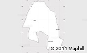 Silver Style Simple Map of Santa Cruz do Su, cropped outside