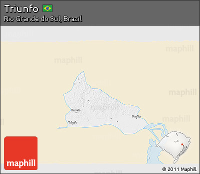 Classic Style 3D Map of Triunfo, single color outside