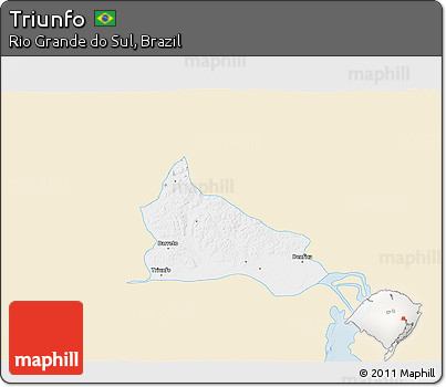 Classic Style 3D Map of Triunfo, single color outside