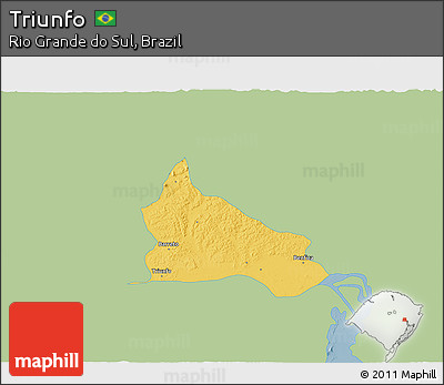 Savanna Style 3D Map of Triunfo, single color outside