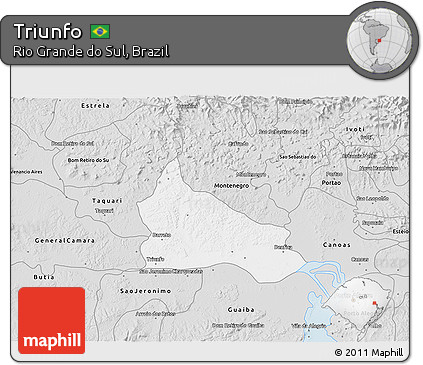 Silver Style 3D Map of Triunfo
