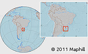 Gray Location Map of Triunfo, within the entire country, hill shading