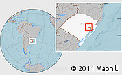 Gray Location Map of Triunfo, highlighted parent region, hill shading