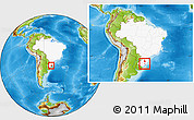 Physical Location Map of Triunfo, highlighted country, within the entire country