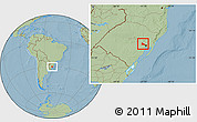 Savanna Style Location Map of Triunfo, hill shading