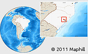 Shaded Relief Location Map of Triunfo, highlighted country