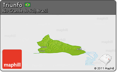 Physical Panoramic Map of Triunfo, single color outside