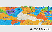 Shaded Relief Panoramic Map of Triunfo, political outside