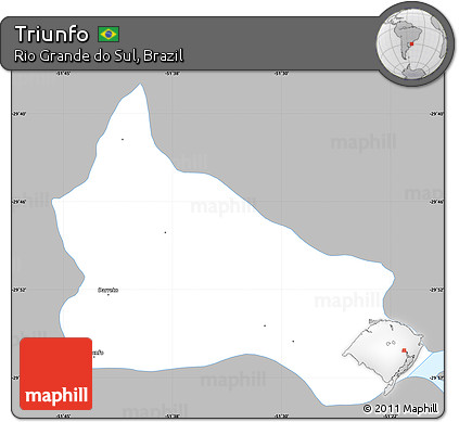 Gray Simple Map of Triunfo, single color outside
