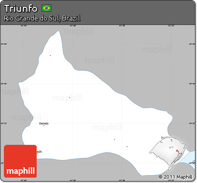 Gray Simple Map of Triunfo, single color outside