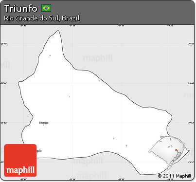 Silver Style Simple Map of Triunfo, cropped outside