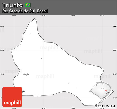 Silver Style Simple Map of Triunfo, cropped outside