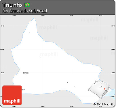 Silver Style Simple Map of Triunfo, single color outside