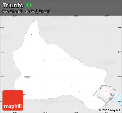 Silver Style Simple Map of Triunfo, single color outside