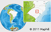 Physical Location Map of Barros Cassal, highlighted country, highlighted parent region