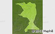 Physical 3D Map of Machadinho, darken