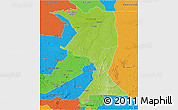 Physical 3D Map of Machadinho, political outside