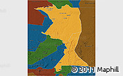 Political 3D Map of Machadinho, darken