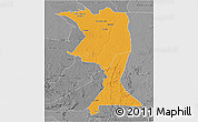 Political 3D Map of Machadinho, desaturated