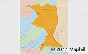 Political 3D Map of Machadinho, lighten
