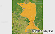 Political 3D Map of Machadinho, satellite outside