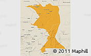 Political 3D Map of Machadinho, shaded relief outside
