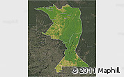 Satellite 3D Map of Machadinho, darken, semi-desaturated
