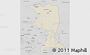 Shaded Relief 3D Map of Machadinho, desaturated