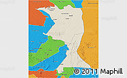 Shaded Relief 3D Map of Machadinho, political outside