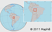 Gray Location Map of Machadinho, within the entire country