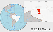 Gray Location Map of Machadinho, highlighted country